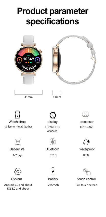 HK41 Dagnet Smartwatch 1.32-Inch Full Touch Screen
