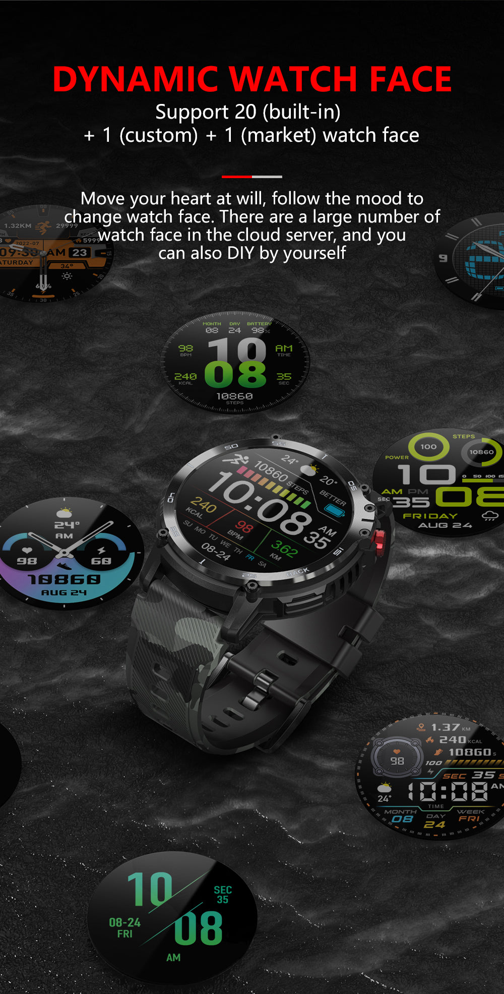 SC22 Sport Dagnet Smartwatch 1.6 inch Full Touch Screen